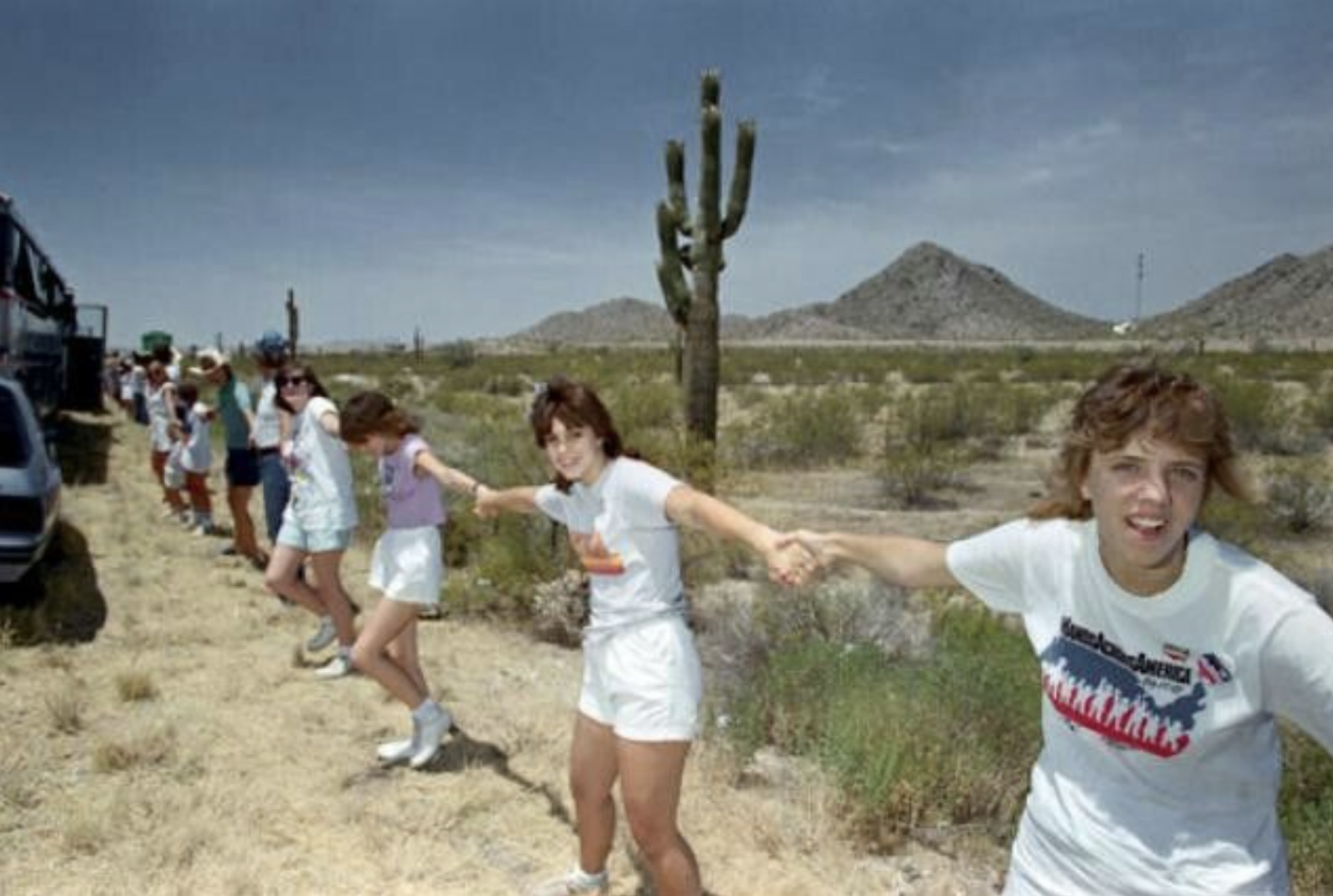 Hands across America, Nevada desert.